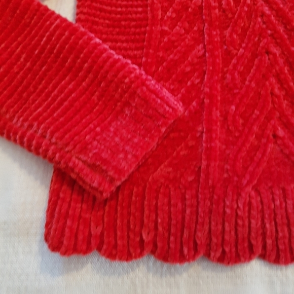 Tommy Bahama girls size 5/6 red plush pullover sweater NWT - Picture 4 of 5